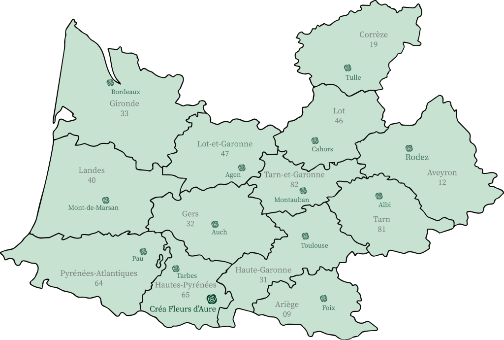 carte grand sud ouest